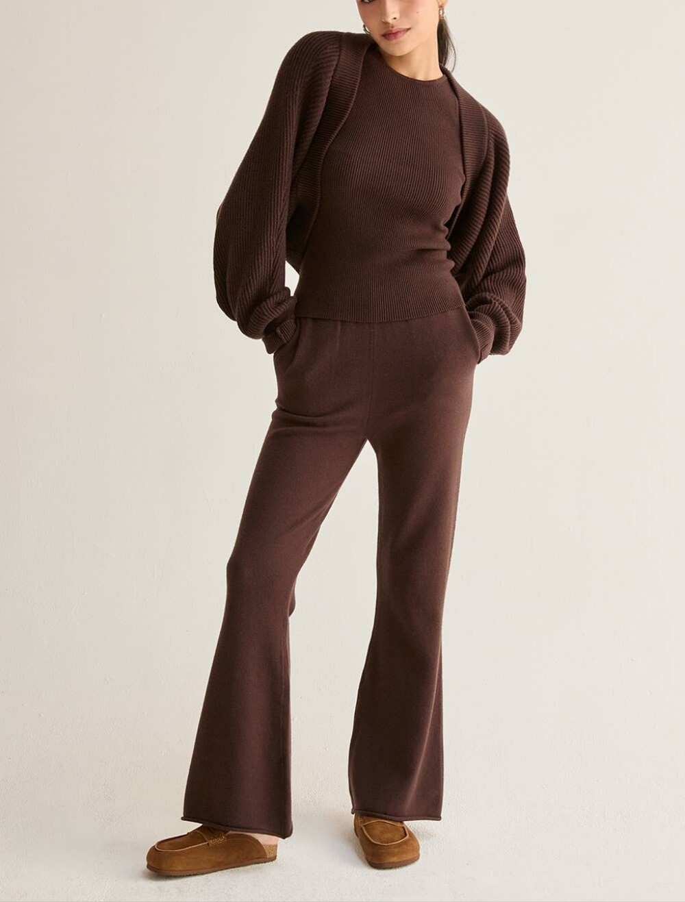 Crescent Chocolate Brown Three Piece Lounge Set